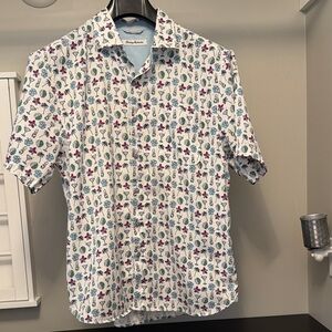 Tommy Bahama White Shirt with Multicolor Print